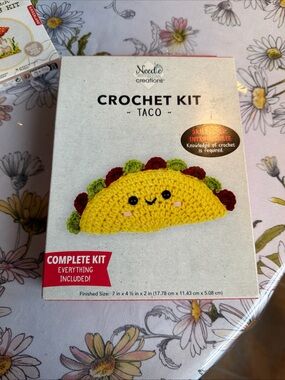 Needle Creations Crochet Taco Kit - Yellow with Green & Red Accents NEW